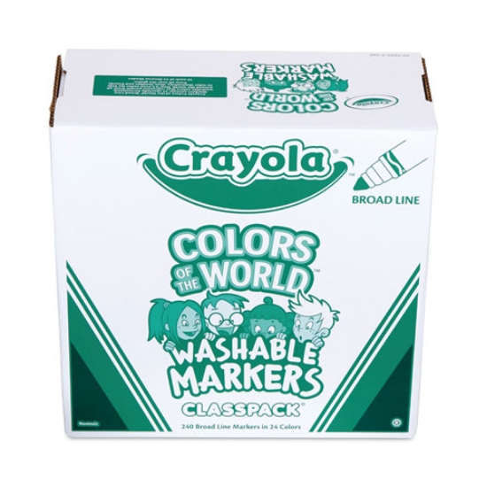 Picture of Colors of the World Washable Markers Classpack, Broad Bullet Tip, Assorted Colors, 240/Pack