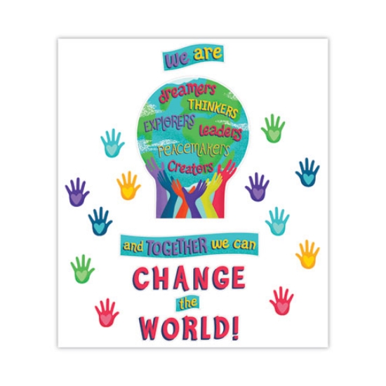 Picture of Motivational Bulletin Board Set, One World, 47 Pieces