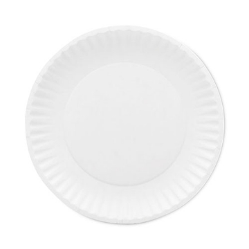 Picture of Premium Coated Paper Plates, 7" dia, White, 125/Pack, 8 Packs/Carton