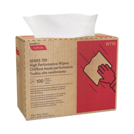 Picture of Tuff-Job Spunlace Towels, Pop Up Box, 9.75 x 16.75, White, 100/Box, 10 Boxes/Carton