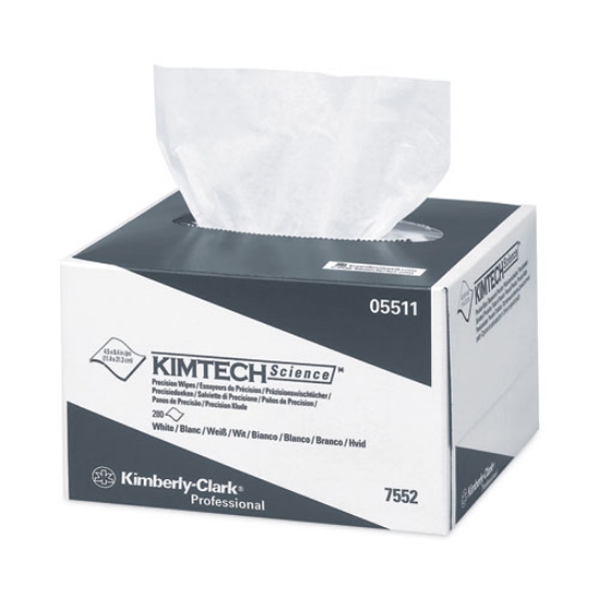 Picture of Precision Wipers, POP-UP Box, 1-Ply, 4.4 x 8.4, Unscented, White, 280/Box, 60 Boxes/Carton
