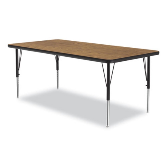 Picture of Height-Adjustable Activity Tables, Rectangular, 60w x 30d x 19h, Medium Oak, 4/Pallet, Ships in 4-6 Business Days