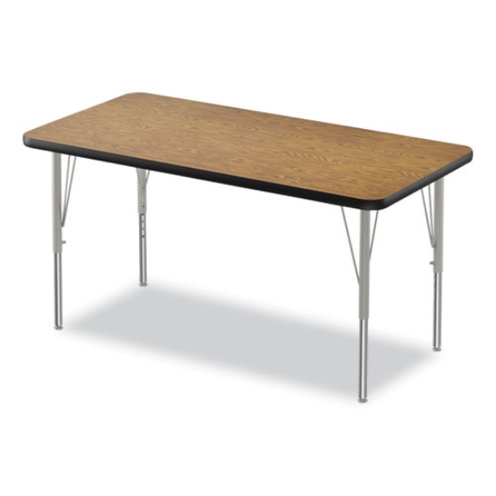 Picture of Height-Adjustable Activity Tables, Rectangular, 48w x 24d x 10h, Medium Oak, 4/Pallet, Ships in 4-6 Business Days