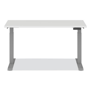Picture of AdaptivErgo Sit-Stand Three-Stage Electric Height-Adjustable Table with Memory Controls, 60" x 24" x 30" to 49", White