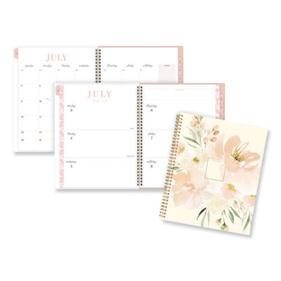 Picture of leah bisch academic year weekly/monthly planner, floral art, 11 x 9.87, floral cover, 12-month (july to june): 2023 to 2024