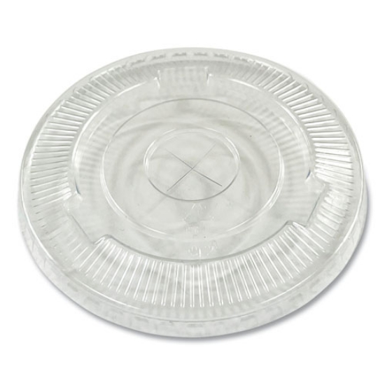 Picture of Crystal-Clear Cold Cup Straw-Slot Lids, Fits 9 to 10 oz PET Cups, 1,000/Carton