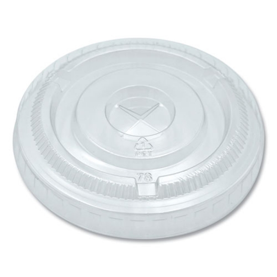 Picture of Crystal-Clear Cold Cup Straw-Slot Lids, Fits 9 oz to 10 oz Cups, Clear, 100/Pack