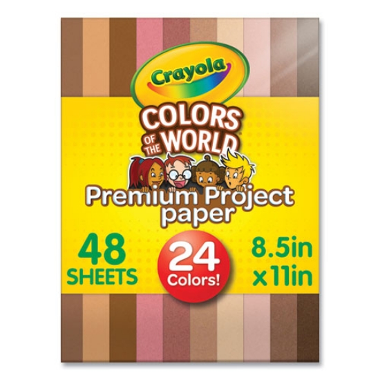 Picture of Colors of the World Premium Project Paper, 8.5 x 11, 24 Assorted Colors, 48/Pack