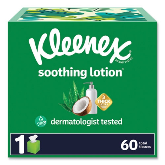 Picture of Lotion Facial Tissue, 3-Ply, White, 60 Sheets/Box, 27 Boxes/Carton