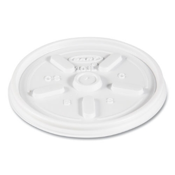 Picture of Vented Plastic Hot Cup Lids, 10 Oz Cups, White, 1,000/carton