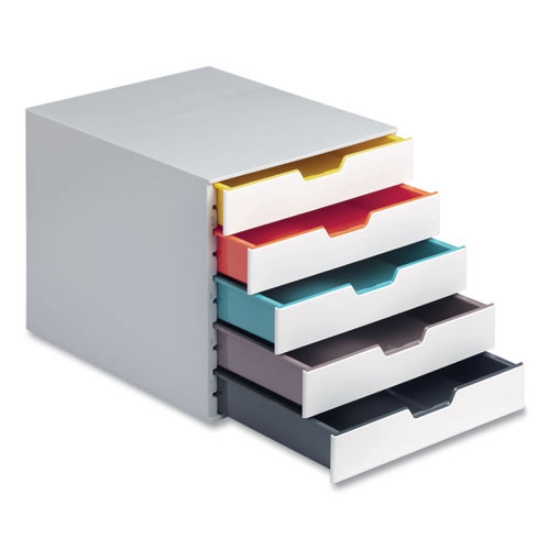 Picture of Desktop Document Sorter, 5 Sections, For File Size A4 to C4, 11 x 14 x 11.5, Assorted Colors