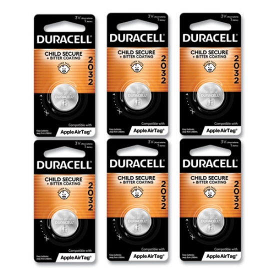 Picture of Lithium Coin Batteries With Bitterant, 2032, 6/Box