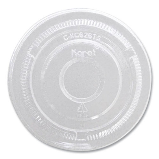 Picture of PET Lids, 12 oz to 24 oz Cold Cups, No Hole Flat Lid, Clear, 1,000/Carton