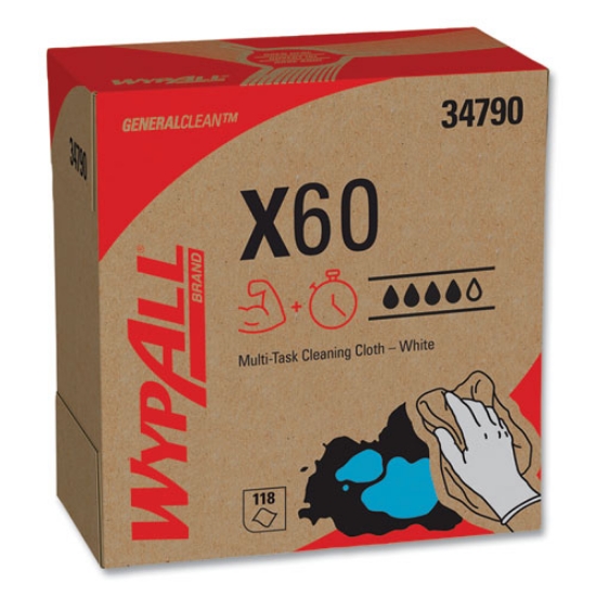 Picture of General Clean X60 Cloths, POP-UP Box, 8.34 x 16.8, White, 118/Box