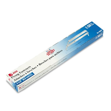 Picture of Premium Two-Piece Two-Prong Paper Fastener Base and Compressor Sets, 3.5" Capacity, 4.25" Center to Center, Silver, 50/Box