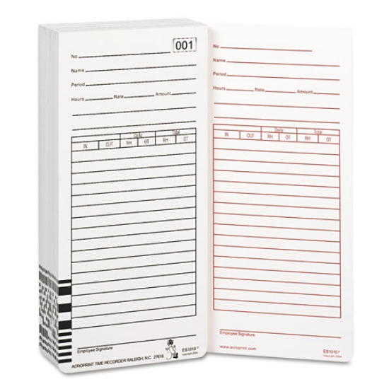 Picture of Time Clock Cards For Acroprint Es1000, Two Sides, 3.5 X 7, 100/pack