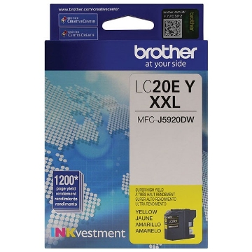 Picture of Brother LC20EY High Yield Yellow Inkjet Cartridge (1200 Yield)