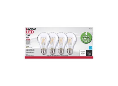 Picture of SATCO PRODUCTS INC S12460 FLMNT LED BULB A19 4PK (EA)