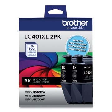 Picture of Brother LC401XL2PK (LC401XLBK) High Yield Black Ink Cartridges (2 pack) (500 x 2 Yield)