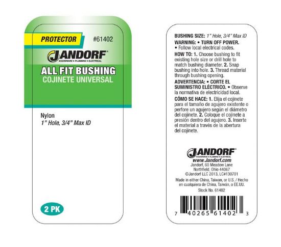 Picture of JANDORF SPECIALTY HARDWARE 61402 BUSHING AF 1X3/4 NYL (EA)