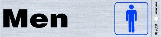 Picture of HILLMAN 839816 SIGN RESTROOM MEN 2"X8" (PK-6-EA)