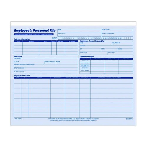 Picture of FOLDER,EMPLOYEE 20PK