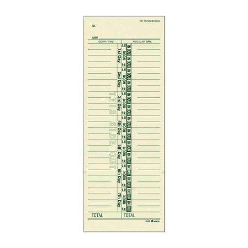 Picture of CARD,TIME,1-SIDED,200/PK