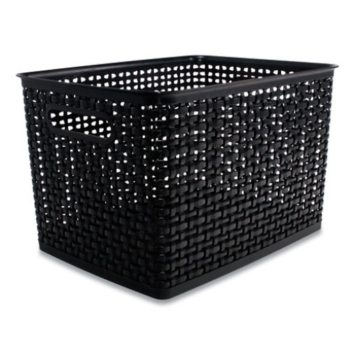 Picture of BIN,LG,PLASTIC,WEAVE,BK