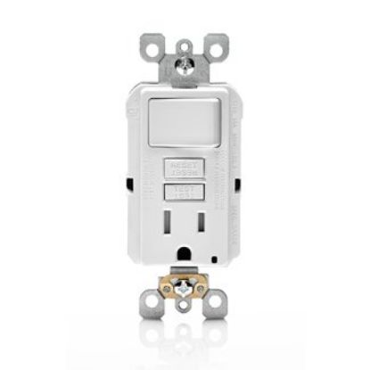 Picture of LEVITON MFG CO INC C22-SFSW1-00W GFCI OUTLT W/SWTCH WHT (EA)