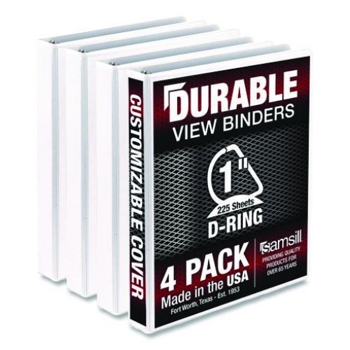 Picture of BNDR,DUR,1",VW,DR,4PK,WH
