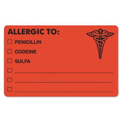 Picture of LABEL,ALLERGIC TO:PENC,OE