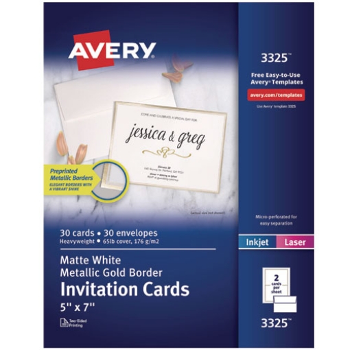 Picture of CARD,30/PK,GLD,WH