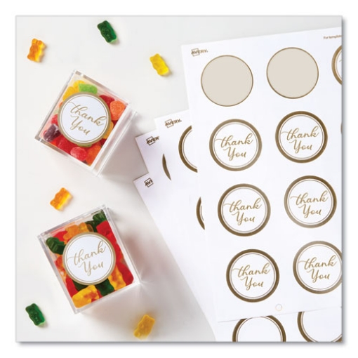 Picture of LABEL,RND,120/PK,GLD,WH