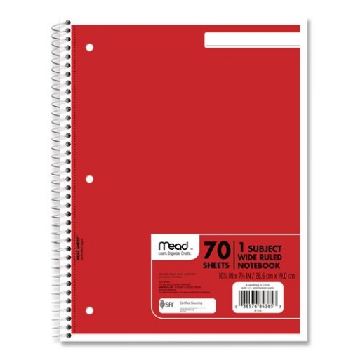 Picture of NOTEBOOK,1SUB WR 4PK,AST