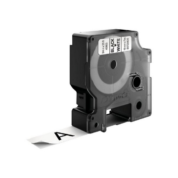 Picture of D1 High-Performance Polyester Removable Label Tape, 0.75" X 23 Ft, Black On White