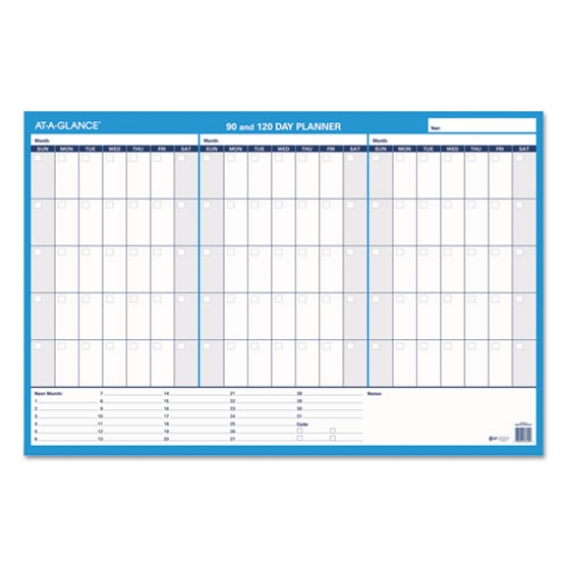 Picture of 90/120-Day Undated Horizontal Erasable Wall Planner, 36 X 24, White/blue Sheets, Undated
