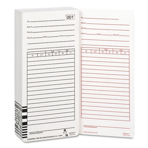 Picture of Time Clock Cards For Acroprint Es1000, Two Sides, 3.5 X 7, 100/pack