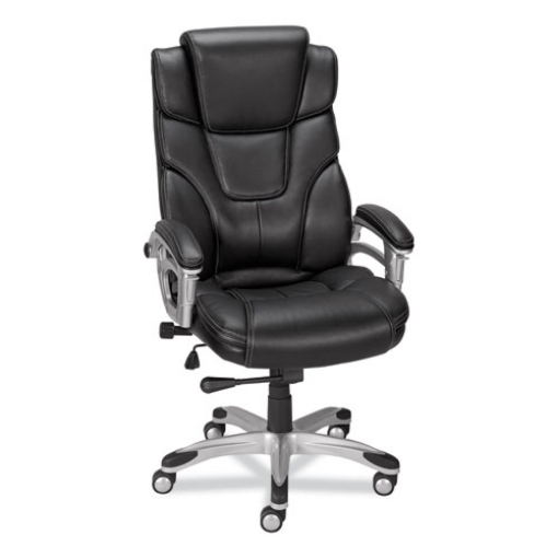 Picture of ALERA MAURITS HIGHBACK CHAIR, SUPPORTS UP TO 275 LB, BLACK SEAT/BACK, CHROME BASE