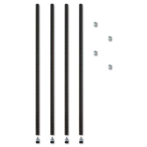 Picture of Stackable Posts For Wire Shelving, 36 "high, Black, 4/pack