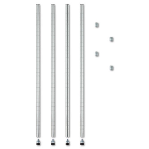 Picture of Stackable Posts For Wire Shelving, 36" High, Silver, 4/pack