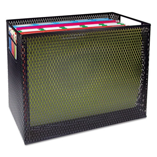 Picture of Urban Collection Punched Metal Desktop File, 1 Section, Letter To Legal Size Files, 13" X 5.75" X 10.75", Black