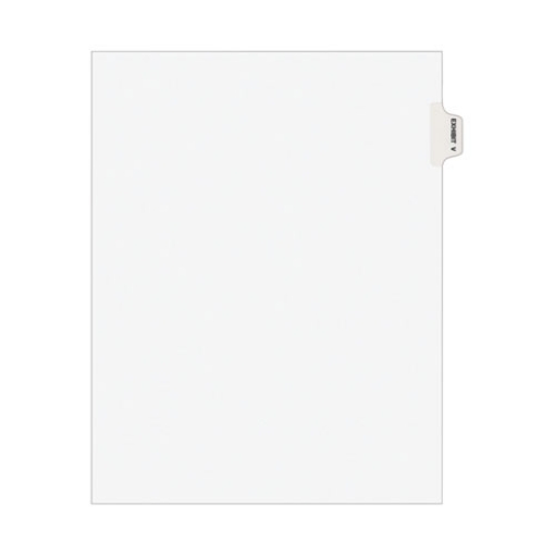 Picture of avery-style preprinted legal side tab divider, 26-tab, exhibit v, 11 x 8.5, white, 25/pack, (1392)