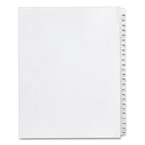 Picture of Preprinted Legal Exhibit Side Tab Index Dividers, Allstate Style, 25-Tab, 126 To 150, 11 X 8.5, White, 1 Set, (1706)