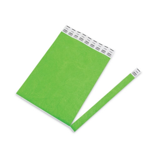 Picture of Crowd Management Wristbands, Sequentially Numbered, 9.75" x 0.75", Neon Green, 500/Pack