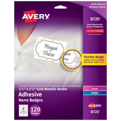 Picture of AVERY PROD 08720 BADGE,FLEXIBLE,REM,GD (PK-120-EA)