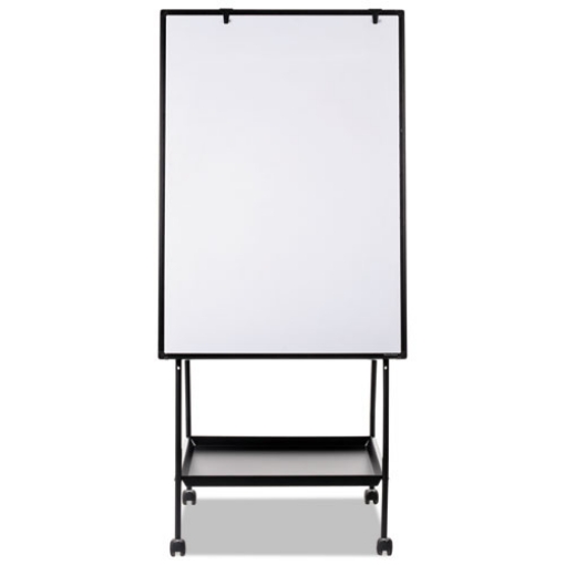 Picture of creation station magnetic dry erase board, 29.5 x 74.88, white surface, black metal frame