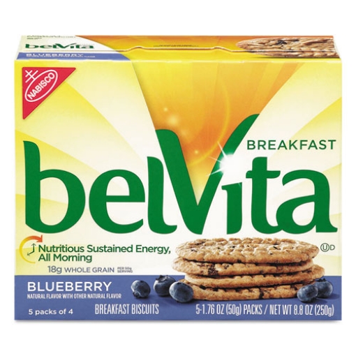 Picture of Belvita Breakfast Biscuits, 1.76 Oz Pack, Blueberry, 64/carton