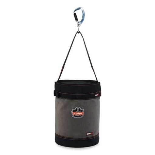 Picture of Arsenal 5940T Swiveling Carabiner Canvas Hoist Bucket and Top, 150 lb, Gray, Ships in 1-3 Business Days