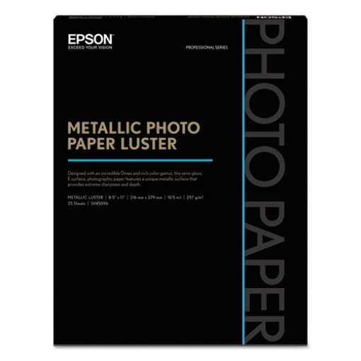 Picture of Professional Media Metallic Luster Photo Paper, 10.5 Mil, 8.5 X 11, White, 25/pack