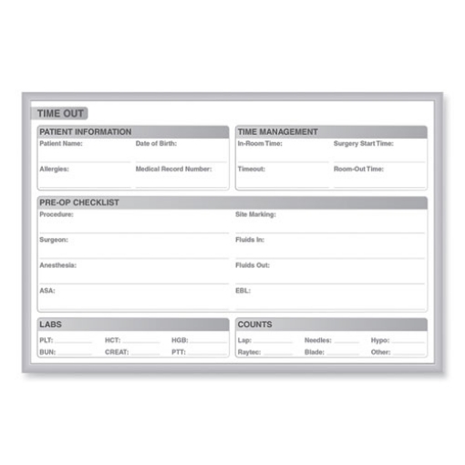 Picture of Time Out Magnetic Whiteboard, 36 x 24, White/Gray Surface, Satin Aluminum Frame, Ships in 7-10 Business Days